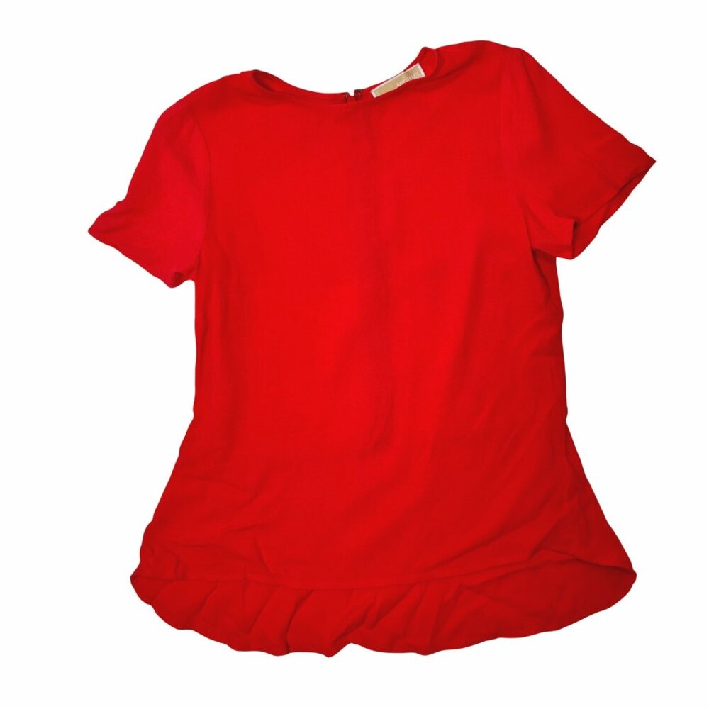 Michael Michael Kors Orange Short Sleeve Hi-Lo Blouse Womens Small